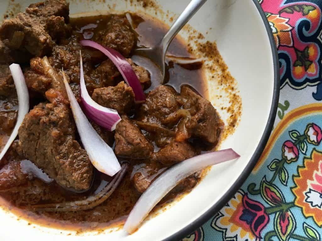 Photo of a bowl of Instant Pot Beef with Mexican Spices