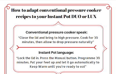 Download the guide to adapt conventional pressure cooker recipes to the Instant Pot