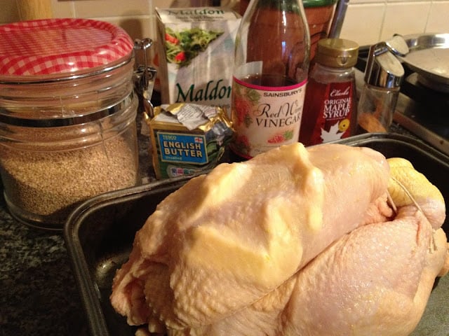 Maple-Glazed Roast Chicken with Sesame Seeds Recipe