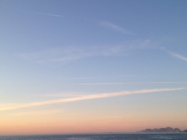 Atardecer, puesta de sol, Bayona