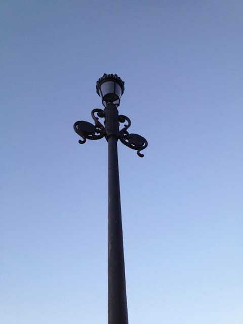 Street lighting in Baiona Old style lamp post in Baiona. Farola de Baiona