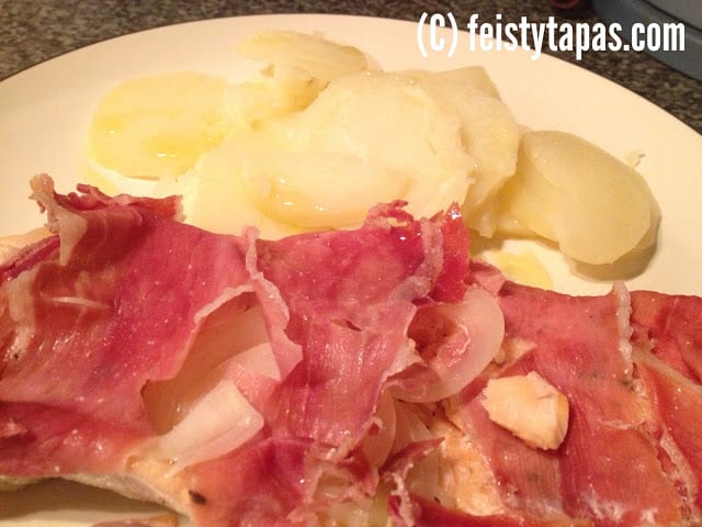 trout, serrano ham, fish, potatoes, steamed, varoma, TM31, thermomix