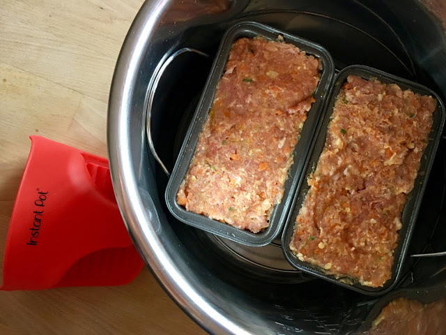 Instant Pot Meat Loaf using Sainsbury's Mini Non-Stick Loaf Tins x2 Instant Pot Meat Loaf