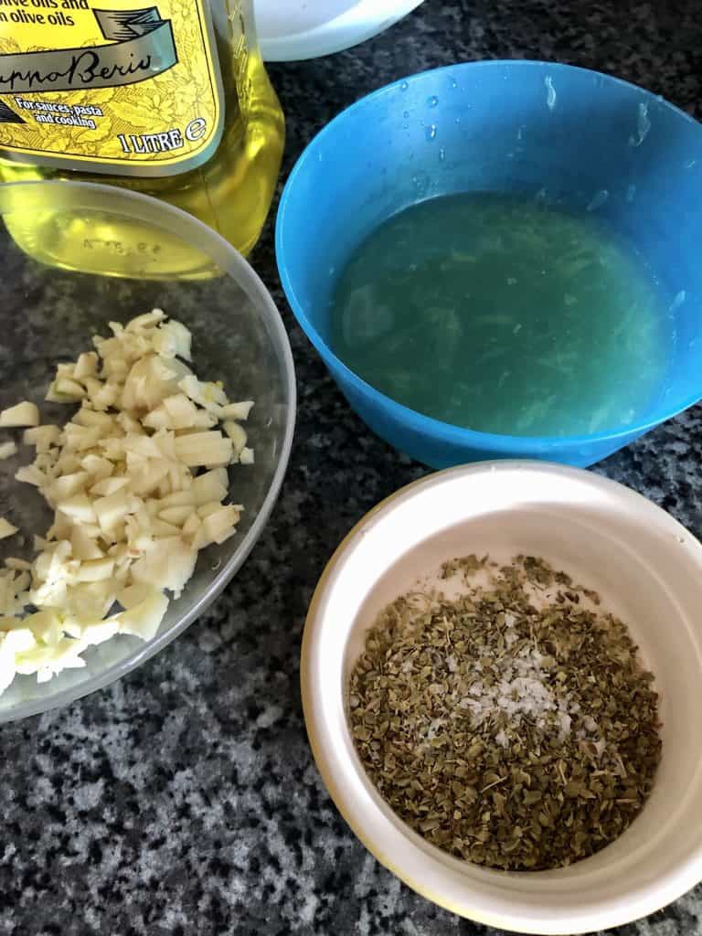 Photo of the ingredients for Instant Pot Greek Potatoes ingredients