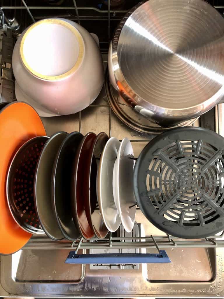 The Instant Pot Duo Crisp's inner pot, air fryer basket, tray and trivet steamer rack all can go in the dishwasher.jpg