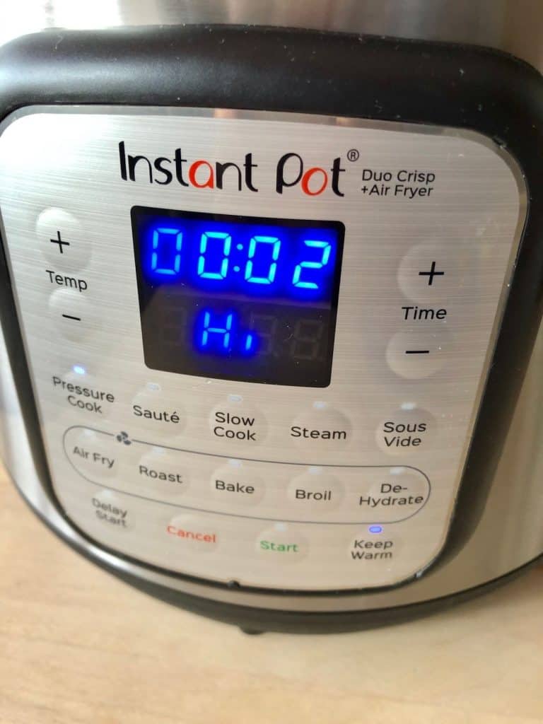 Pressure cook time - 2 minutes on high