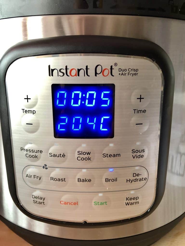 Programming Crisp for tortilla wraps - Broil 5 minutes