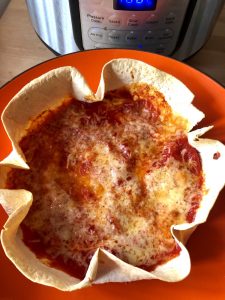 Tomato and cheese Margherita Tortilla Pizza