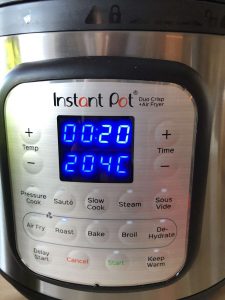 Instant Pot Duo Crisp - programmed air frying time