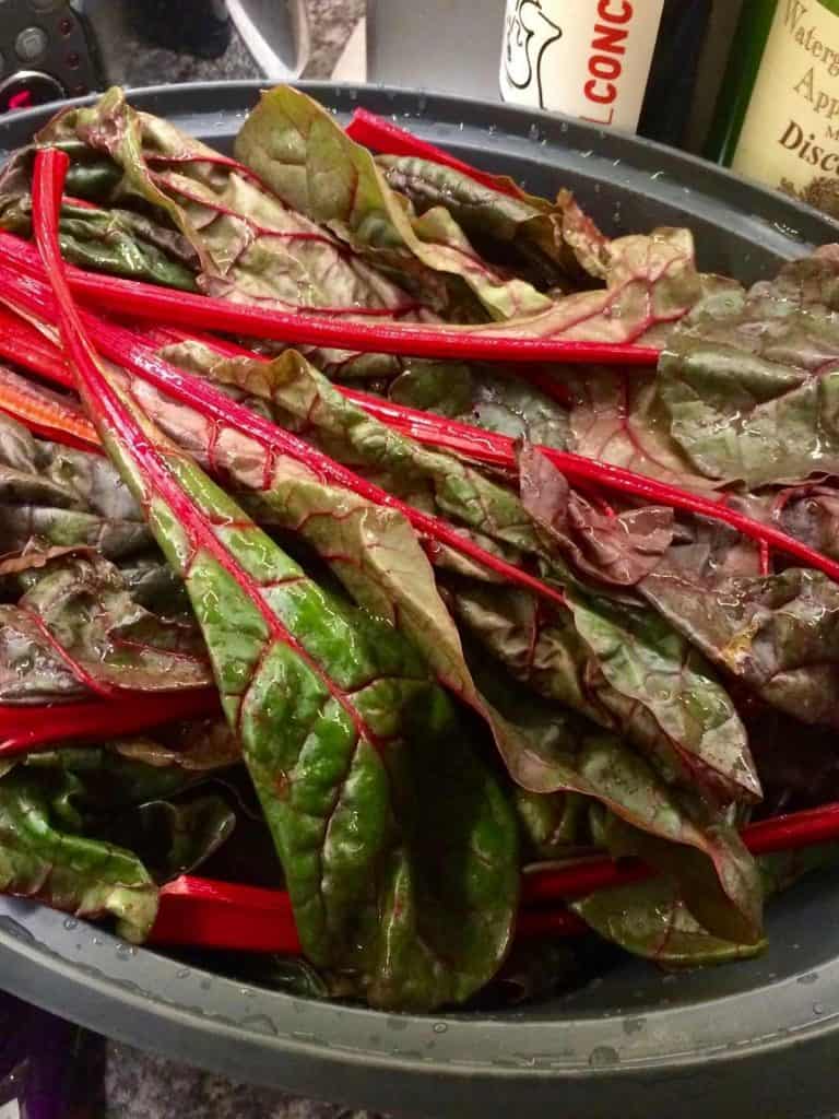 Thermomix Paprika Chard and Potatoes Thermomix Paprika Chard and Potatoes - acelgas con patatas - chard shown in the Thermomix Varoma