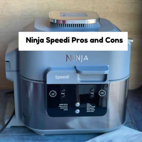 A Ninja Speedi 10-in-1 with the words Ninja Speedi Pros and Cons