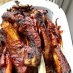 The delicious final result of the crispy Instant Pot Duo Crisp BBQ ribs